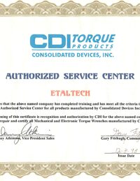 Aperçu du certificat CDI Torque Products